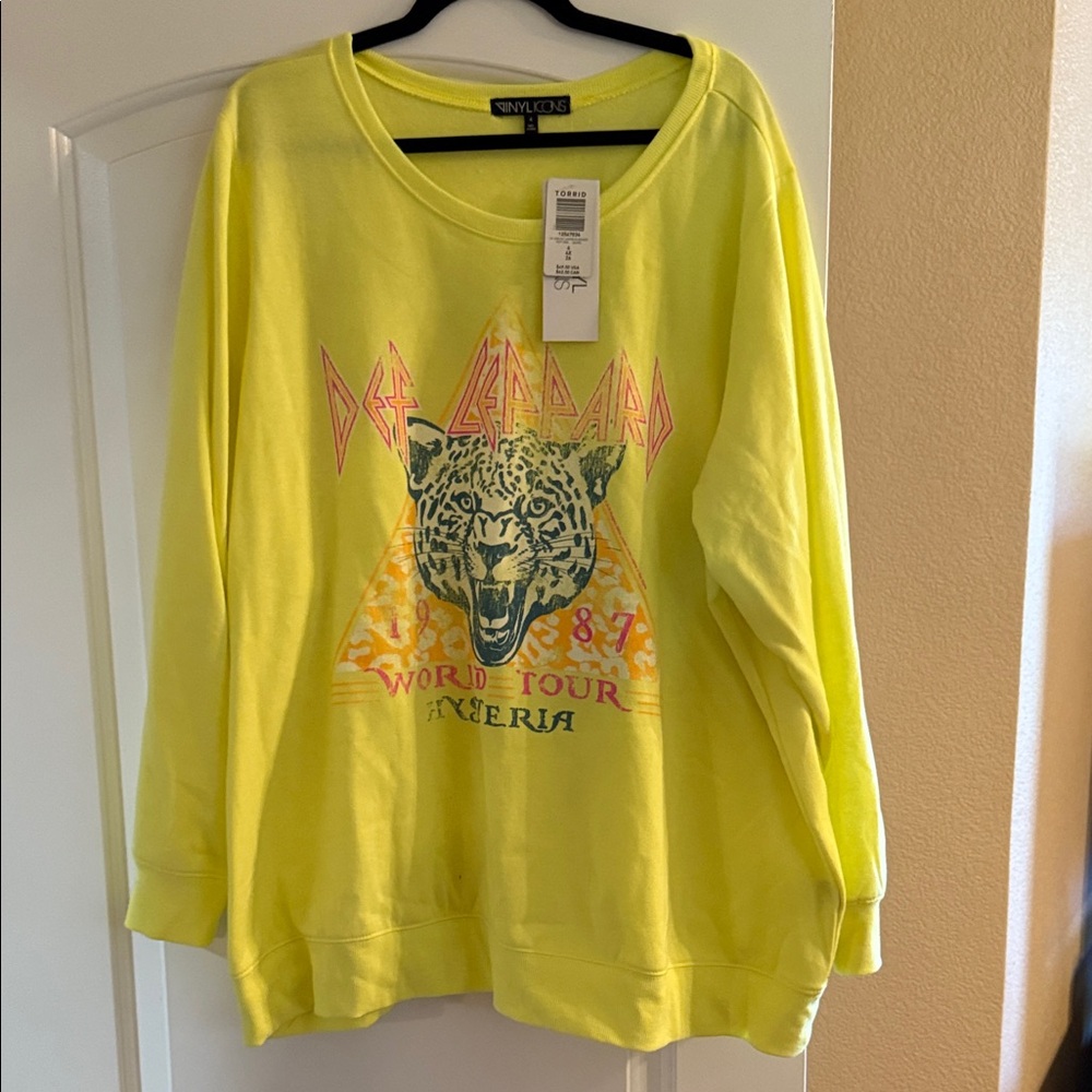 Torrid Neon Yellow Graphic Sweatshirt